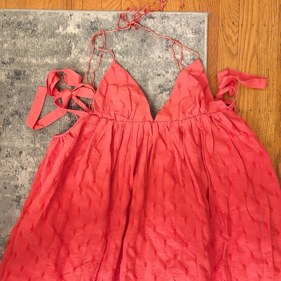 NWT! RARE! Free People Primmy Midi Dress, SZ Small in Ice Coral - Picture 9 of 15